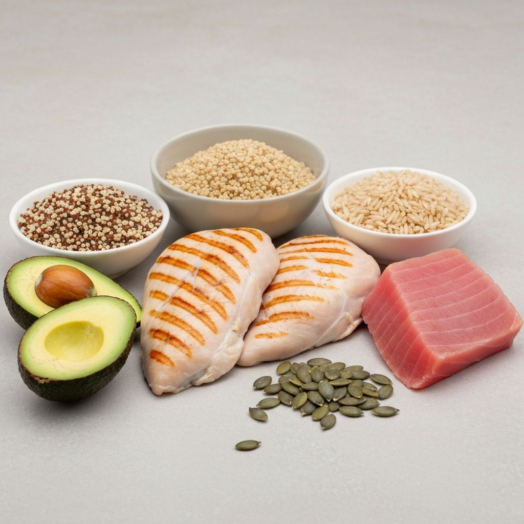 Variety of macronutrient-rich foods